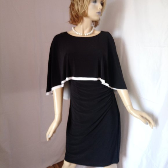 ralph lauren black cape dress